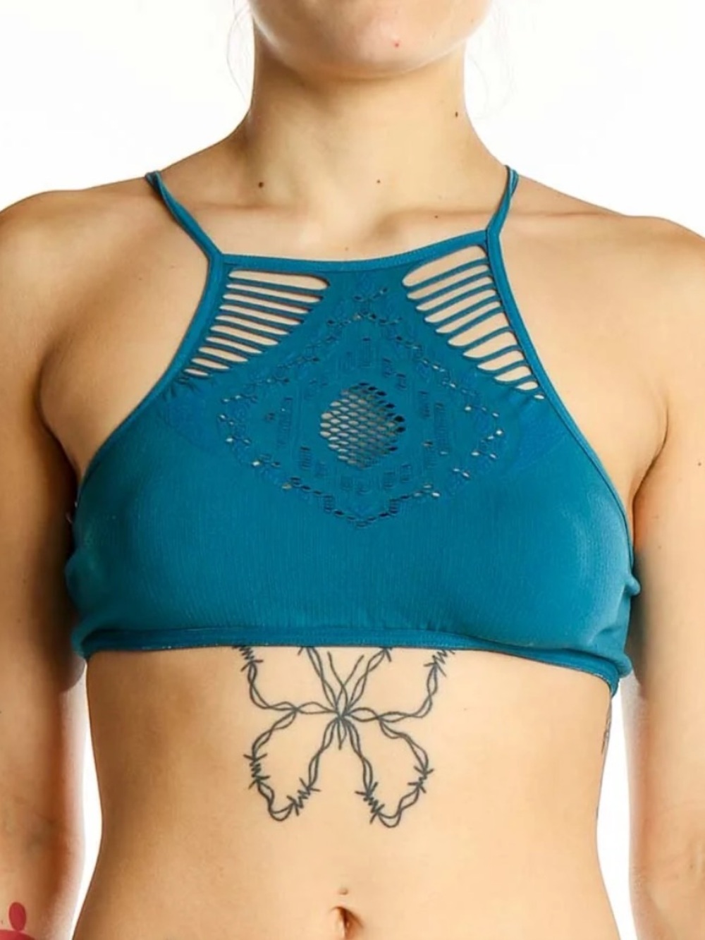 Free People Hanalei Seamless Bra Bralette in Jewel Blue NWT